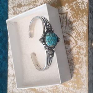 Silver & Turquoise braclet with Coriz stamp .